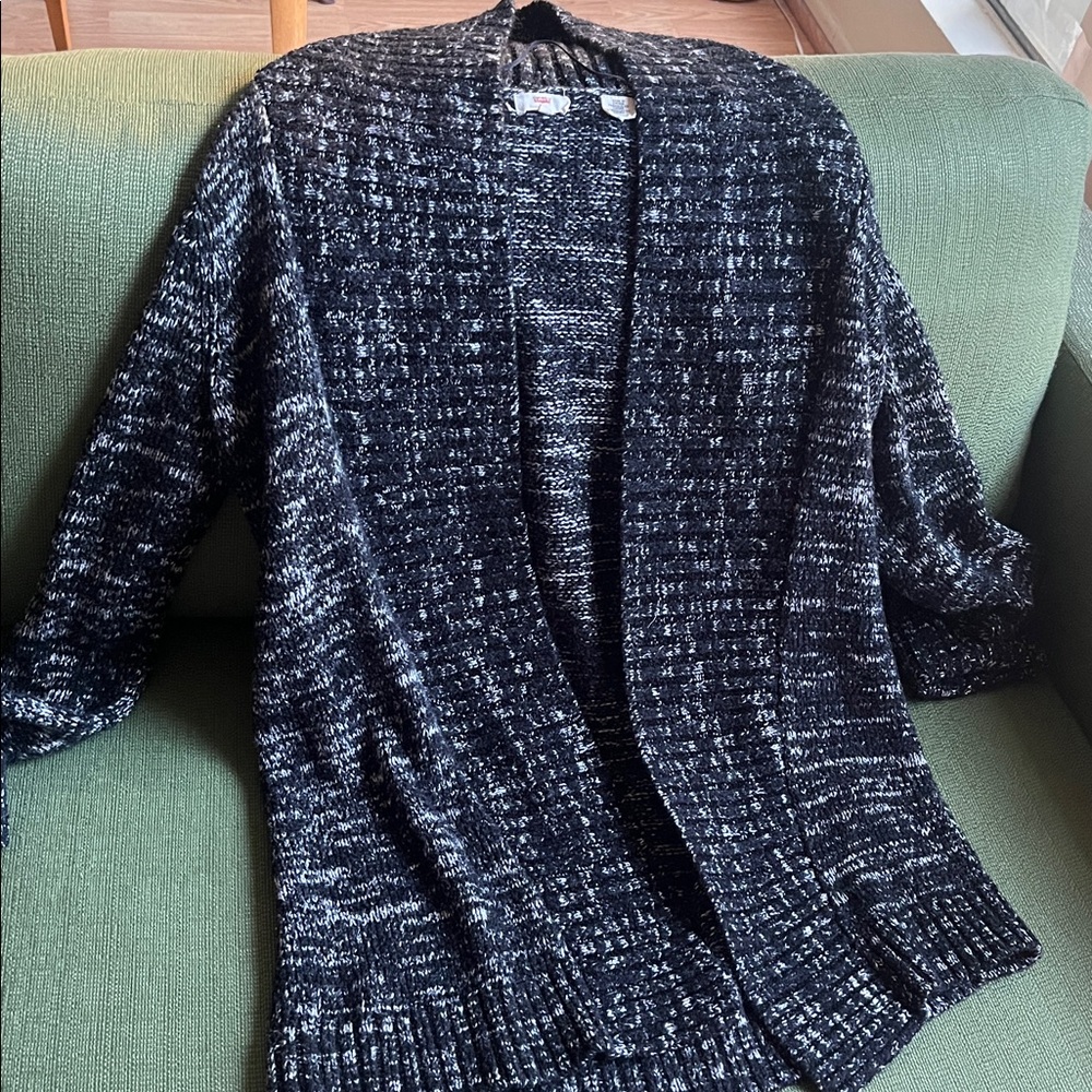 Levi's Black and Gray Cardigan Sweater